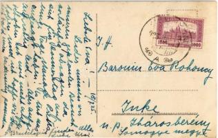 1925 Sorokújfalu (Sorokpolány), Szapáry kastély. Hátoldalon levél Rohonczy Éva (de Felsőpulya) bárón...