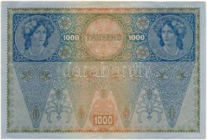 1902. 1000K vízszintes piros "DEUTSCHÖSTERRECIH" felülbélyegzéssel, II. kiadás, hátlap raj...