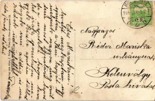 1914 Lajtabruck, Bruck an der Leitha; Schlosseinfahrt mit Schloss Prugg / castle and entry gate / ka...