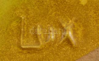 Lux színes mázas kerámia váza, jelzett, apró lepattanással, m: 19,5 cm