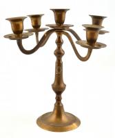 Rezezett fém gyertyatartó, m: 24 cm