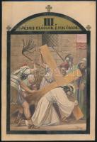 Tary Lajos (1884-1972): Jézus keresztútja (14 stáció terve).  Akvarell, ceruza, papír. Mind jelzett,...