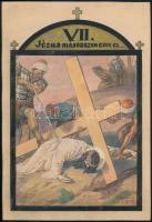 Tary Lajos (1884-1972): Jézus keresztútja (14 stáció terve).  Akvarell, ceruza, papír. Mind jelzett,...