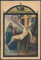 Tary Lajos (1884-1972): Jézus keresztútja (14 stáció terve).  Akvarell, ceruza, papír. Mind jelzett,...