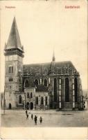 1912 Bártfa, Bártfafürdő, Bardejovské Kúpele, Bardiov, Bardejov; templom. Friedmann Mór kiadása / church (EK)