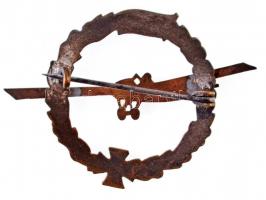 Osztrák-Magyar Monarchia ~1915. Zománcozott, festett Br koszorús pilóta jelvény vízszintes tűvel (33...