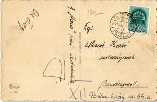 1941 Vigyázat - akadály! / Winter sport art postcard, skiing accident. Cecami n. 516