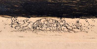 Rudnay Gyula (1878-1957): Főúri lakoma. Színezett rézkarc, papír, jelzett. Lap alján ajándékozási so...