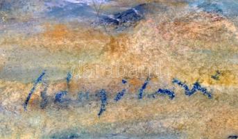 Bényi László (1909-2004): Kertben. Tempera, papír,  jelzett, jobb felső sarkában kis hiánnyal, 39,5x...