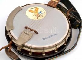 Musima bendzsó működő, jó állapotban nyakpánttal. 98 cm