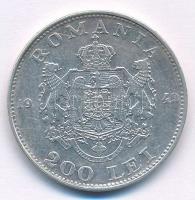 Románia 1942. 200L Ag "I. Mihály" T:2 patina Romania 1942. 200 Lei Ag "Mihai I" ...