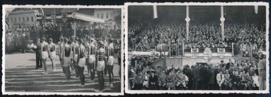 cca 1941 Kolozsvár, sportesemény 4 db fotója, közte 1 db fotólappal, 6x8 cm és 8x13 cm közötti méret...