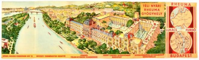cca 1930 Budapest, Szent Lukács Fürdő - téli, nyári reumagyógyhely ismertető prospektus