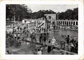 1932 Debrecen, Nagyerdei városi fürdő, fürdőzők, strand. Liener foto (EB)