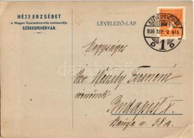 1936 Székesfehérvár, Héjj Erzsébet a Magyar Gyermeknevelés szerkesztője (a lapon saját levelével)