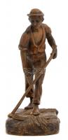 Jelzés nélkül: Kaszáló. Bronz szobor. 16 cm