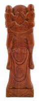 Nevető Buddhák faragott fa szobor 27 cm