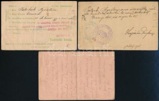 1914-1915 3 db tábori postai levelezőlap
