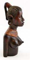 Afrikai akt faragott, festett fa szobor 20 cm
