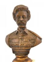 Petőfi Sándor bronz mellszobor alabástrom talapzaton. 18 cm