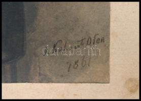 1861 Buda/Ofen, Ismeretlen férfi portréja Kohaut József (1830- 1888), fotó kartonon, a fotó sarkán j...