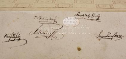 cca 1873 Kassa, mulatozó fiatalok, öt diák aláírásával, a diákok között Brósz László korábbi eperjes...