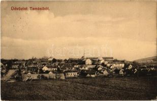 1915 Tamási, Tolna-Tamási; látkép zsinagógával. Kiadja Jeruzsálem Ede