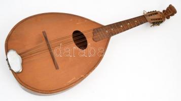 Mandolin, gitár faragott női fejjel Törött. 84 cm