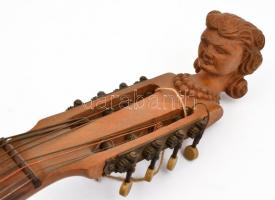 Mandolin, gitár faragott női fejjel Törött. 84 cm