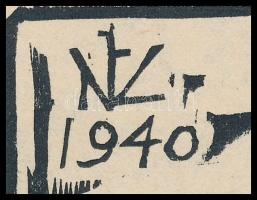 Varga Nándor Lajos (1895-1978): Portré (Önarckép?). Fametszet, papír, jelzett a dúcon, 18×11 cm