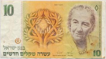 Izrael 1987. 10Sh T:III,III- foltos Israel 1987. 10 Sheqalim C:F,VG spotted Krause#53b