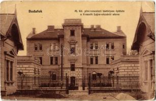 1906 Budapest XXII. Budafok, M. kir. pincemesteri tanfolyam épülete a Kossuth Lajos utcáról nézve. Kohn és Grünhut 10. (EK)