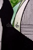 Kun Sarolta (1990- ): Békakirály. Akvarell-tus, papír, jelzett, 40×30 cm