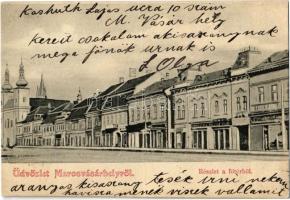 Marosvásárhely, Targu Mures; Fő tér, templom, üzletek / main square, church, shops (fa)