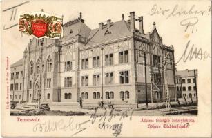 1903 Temesvár, Timisoara; Állami felsőbb leányiskola. Moravetz és Weisz kiadása / girl school
