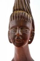 Női akt szobrocska. Faragott fa. 28 cm