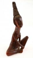 Női akt szobrocska. Faragott fa. 28 cm