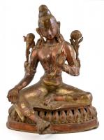 Zöld Tara istennő. Bronz. díszített, jelzés nélkül / Godess Shiva. Bronze. 38 cm