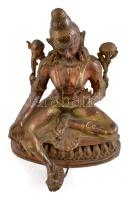 Zöld Tara istennő. Bronz. díszített, jelzés nélkül / Godess Shiva. Bronze. 38 cm