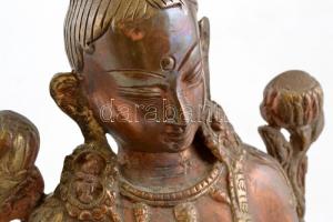 Zöld Tara istennő. Bronz. díszített, jelzés nélkül / Godess Shiva. Bronze. 38 cm
