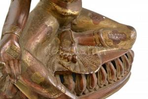 Zöld Tara istennő. Bronz. díszített, jelzés nélkül / Godess Shiva. Bronze. 38 cm