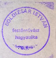 Boldizsár István (1897-1984): Tanya. Rézkarc, papír (vízjellel), hátoldalán hagyatéki pecséttel. 17,...