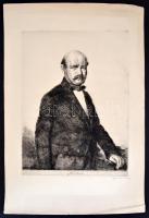 Boldizsár István (1897-1984): Semmelweis. Rézkarc, papír, jelzett.Lap alja és teteje kisebb szakadás...