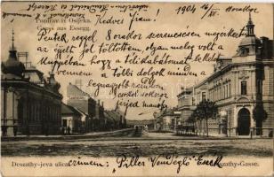 1904 Eszék, Essegg, Osijek; Deszathy utca, Leop. Kramer üzlete / Gasse / jeva ulica / street (EK)