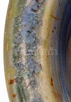 Kiss Roóz Ilona (1920-2010): Pár. Mázas kerámia tál, alján lyukas, jelzett, hibátlan, m: 7 cm, d: 28...