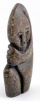 Kő figurális szobrocska, jelzés nélkül, kopásokkal, m: 16 cm