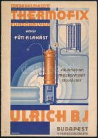 1931 Bp., A szabadalmaztatott Ulrich B. J. Thermofix fürdőkályha ismertető prospektusa, hajtásnyommal, 16p