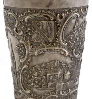 Régi "Passau"feliratos ón poharak, az oldalán Passau képével, jelzett (F.&M. N. - Fels...