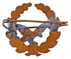 ~1930. "R" zománcozott Br koszorús, sasos pilóta jelvény (19,5x20mm) T:2- forrasztásnyom /...