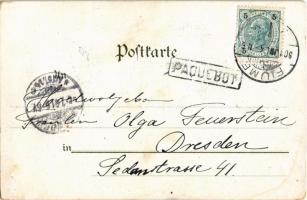 1901 A Quattre Feuilles / Four-Leaf Clover. Art Nouveau lady. litho s: Raphael Kirchner (EB)